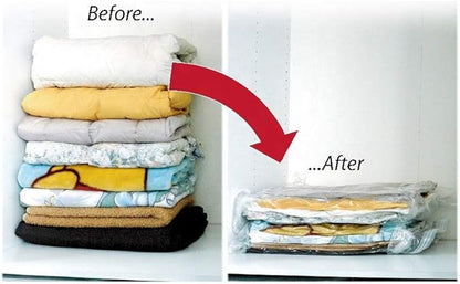 50 Pack Industrial Grade Extra Jumbo Double Seal Waterproof Vacuum Storage Bags 52"x47" (130x120cm) Reduces up to 80% (The Largest Bags Avilable) for Clothes, Blankets, Pillows, Bed, Closet Organizer.
