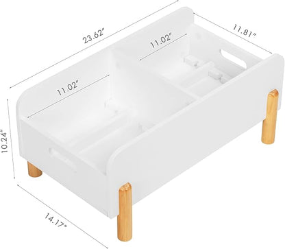 UTEX Montessori Bookshelf for Kids, Wooden Book Shelf for Kids Rooms, Toddler Book Caddy with Adjustable Divider, Floor Book Display, Baby Book Rack for Classroom Nursery
