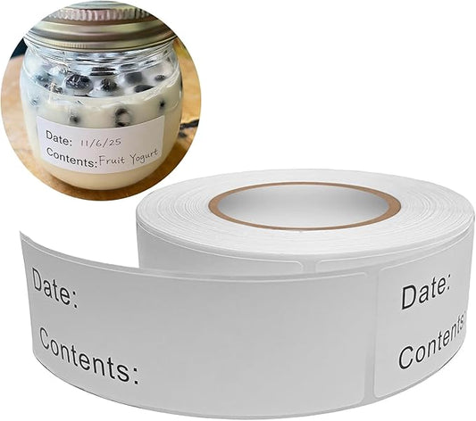 320Pcs Removable Freezer Labels, 1 x 3 in Food Labels to Write on Food Storage Stickers Date Label, Waterproof Oil Resistant Canning Jar Labels Freezer Paper Label, Clean Leaves No Residue