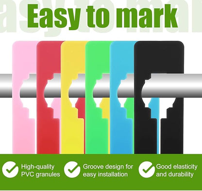 12 PCS Clothing Rack Dividers Plastic Closet Dividers for Hanging Clothes Plastic Clothing Divider Writable Reusable Separators Closets Labels Divider Size Tags for Clothings Racks Sorting, 6 Colors