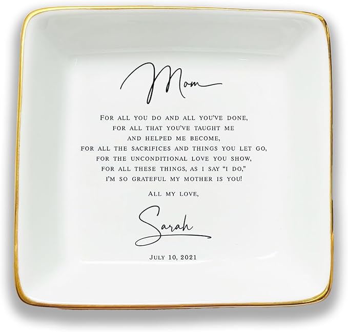 HatafaFurni Mother Gift, Square Ring Dish, Jewelry Dish, Jewelry Storage, Mother's Day Gifts, Gift for Mother, Bonus Mom, Step Mother, Mother Appreciation, Gift For Second Mom, Stepmom Present