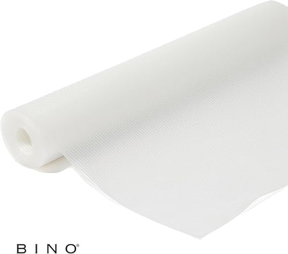 BINO | Kitchen Shelf Liner | Non Adhesive Shelf Liners for Kitchen Cabinets | Liners for Cabinets | Drawer Liner | Non Slip Roll (Ribbed - Clear)