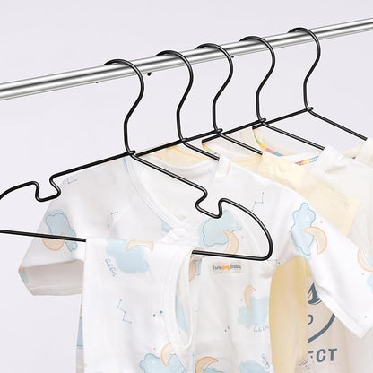 20-Pack Black Aluminum Hanger, 12.6-inch Kids Baby Hangers, Sturdy Metal Kids Hangers for Wardrobe, Space-Saving Toddler Hanger