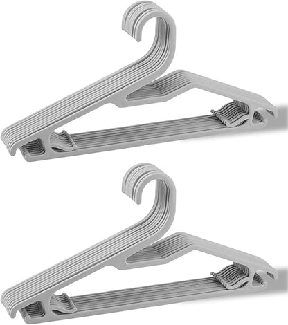 Clothes Hangers 16.5", Blouse Hanger with Z-Shape Opening, Short Neck Hangers for Closet, Coat Hanger for Adults Suit, Hoodies, Shirts, Jacket, Plastic Shirt Hangar for Men Grey, 20 Pack