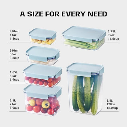 LocknLock HPL404 Classic-Plus Plastic Food Storage Container with Lid for Kitchen, Lunch, Meal Prep, and Leftovers, BPA-Free, Airtight, Leakproof, Microwave, Dishwasher, Freezer-Safe, 910ml