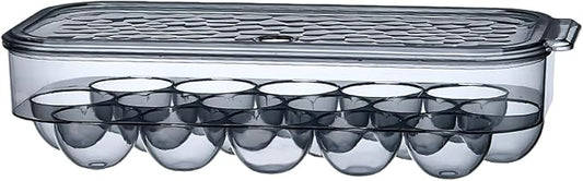 Plastic Covered Egg Container Holders Storage Cartons for Refrigerator Camping Traveling with Lid Black