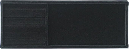 Divided Drawer Organizer - Velvet Jewelry Storage Tray for Necklace, Bracelet, Ring, Earring Display - Bedside Nightstand Desk Holder for Phone, Watch, Sunglasses, Cosmetics Storage - Black, 2 Grid