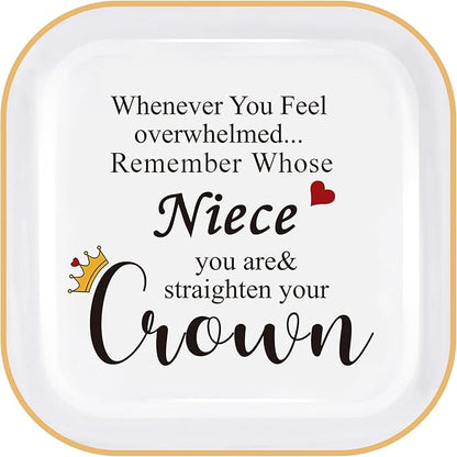 PUDDING CABIN Niece Gifts from Auntie, Jewelry Ring Holder Dish, Remember Whose Niece You Are, Birthday Mothers Day Gift