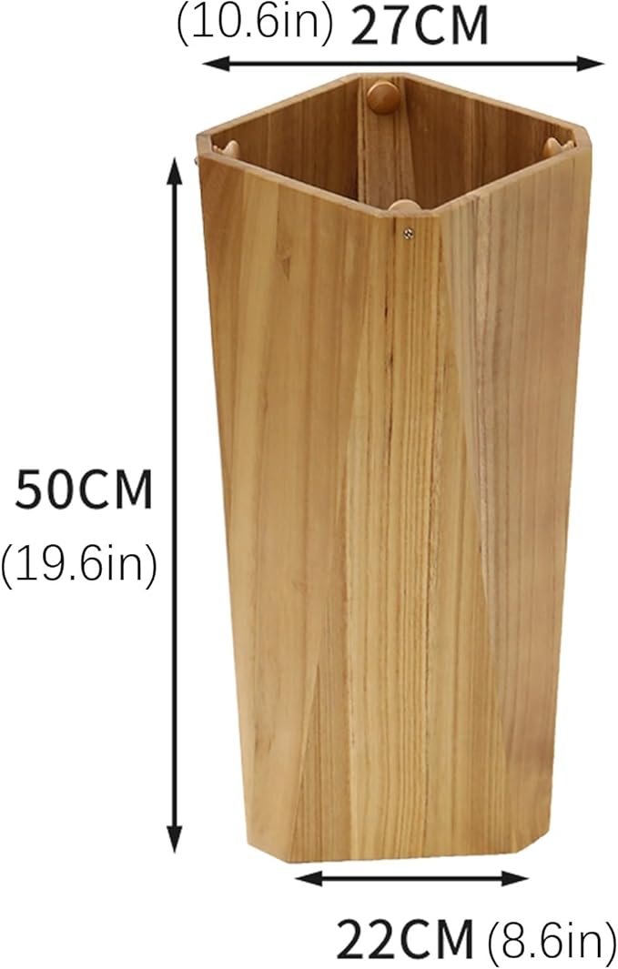 Wooden Umbrella Holder for Indoor Entryway,tall Large Capacity Umbrella Storage stand With drain tray,For Hotel,Offices,home,Commercial(Wood)