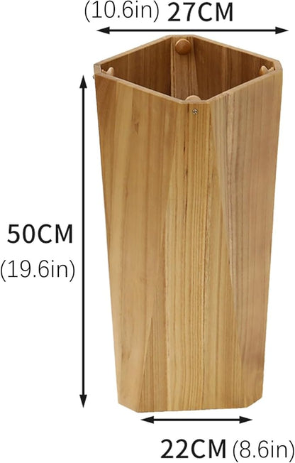 Wooden Umbrella Holder for Indoor Entryway,tall Large Capacity Umbrella Storage stand With drain tray,For Hotel,Offices,home,Commercial(Wood)