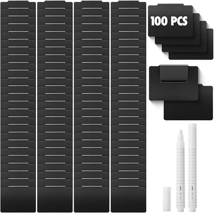 Mr. Pen- Basket Labels Clip On Set Bulk, 102 pcs, 100 Removable Bin Labels Clip On with 2 Chalk Markers, Storage Bin, Basket Tags