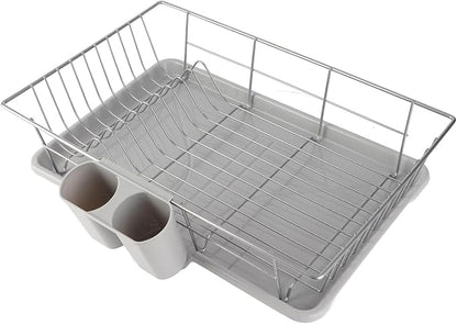 JTLB Metal Dish Storage Rack Drainer Kitchen Utensils Tableware Holder Drying Tray