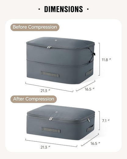 Eachy 3-Pack Comforter Storage Bag Blanket Storage Bags, 68L Compression Bags for Blanket Comforter, Ultra Space Saving Self Compression Organizer