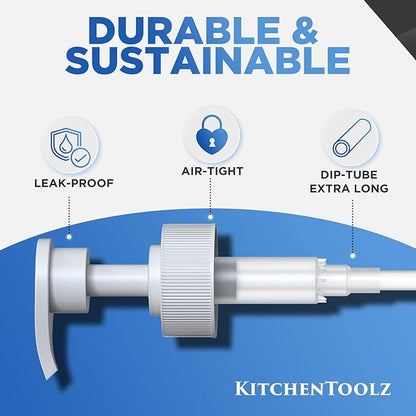 kitchentoolz 1 Gallon Jug with Pump - Plastic, Pack of 2