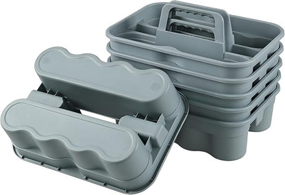 Parlynies All-Purpose Cleaning Caddy, Cleaning Tool Organizer with Handle Portable Shower Caddy Basket, Grey, 6 Pack