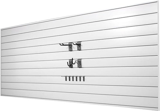Proslat 33006 Mini Bundle with Slat Wall Panels and Mini Hook Kit, White