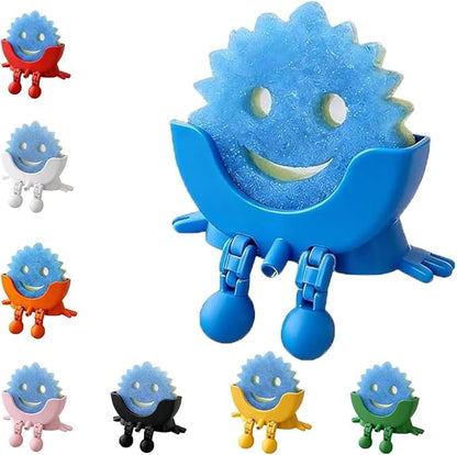 3D Printed Cute Smiley Sponge Holde - With Drainage,Keeps Your Sponge Dry & Smiling,For Cute Smiley Sponge Holder (blue, large size)