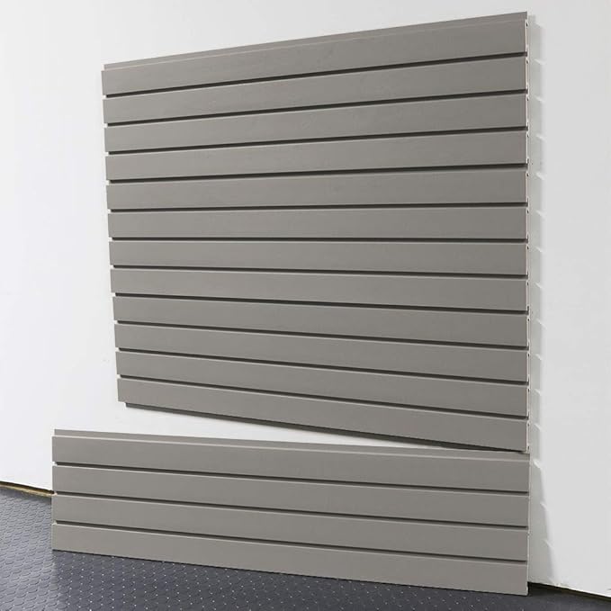 Standard Duty 4' ft. Slatwall Panels (Set of 4 Panels, Covers 16 sq. ft.) (Weathered Grey)