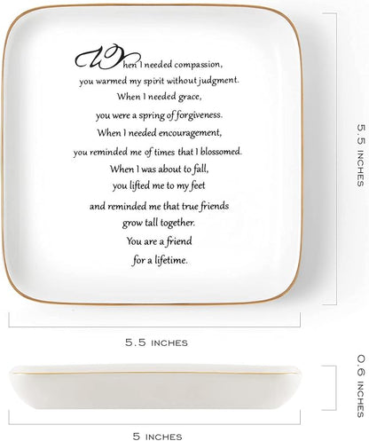 PUDDING CABIN Friendship Ring Trinket Dish - Lifetime Friendship Gift for Women, BFF, Coworkers, Moving Away