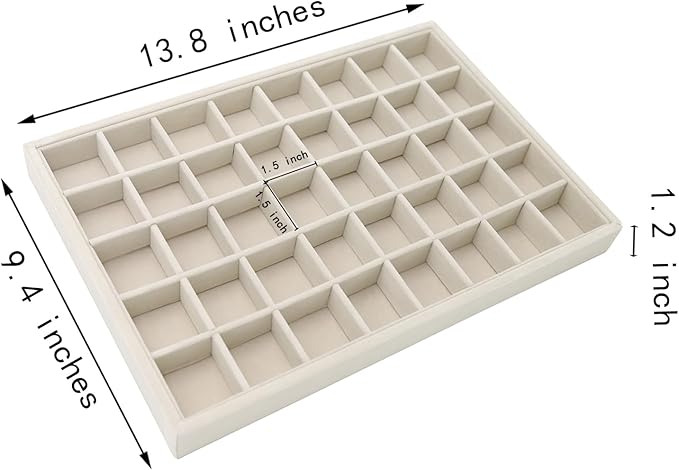 Stratalife Earring Organizer Stackable Jewelry Tray Drawer Organizer Removable Display Tray Organizer for Jewelry Necklace Earring Drawer Insert (40 Grid)