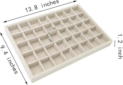Stratalife Earring Organizer Stackable Jewelry Tray Drawer Organizer Removable Display Tray Organizer for Jewelry Necklace Earring Drawer Insert (40 Grid)