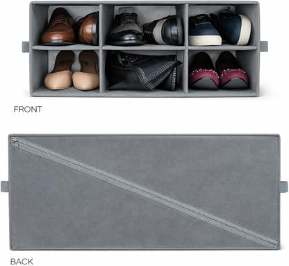 Sorbus Shoe Organizer Bin, 6 Section Cubby Shoe Shelves, Foldable Portable Detachable Closet Organizer Storage for Home Organization