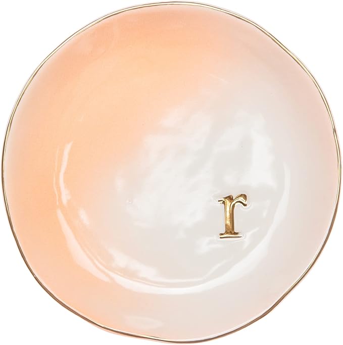 COLLECTIVE HOME - Ceramic Jewelry Tray, Decorative Trinket Dish for Rings Earrings Necklaces Bracelet Watch Keys, Birthday Mother's Day Christmas Gift for Women, 4.75", Colored Surface (R)