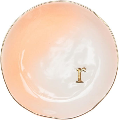 COLLECTIVE HOME - Ceramic Jewelry Tray, Decorative Trinket Dish for Rings Earrings Necklaces Bracelet Watch Keys, Birthday Mother's Day Christmas Gift for Women, 4.75", Colored Surface (R)