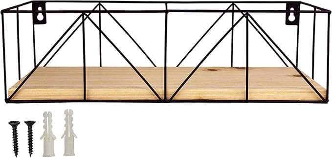 Blue Donuts Small Wire Baskets for Storage Wall Mount - Stackable for Organizing, Rectangular Hanging for Living Room, Kitchen, Pantry, Fruit Basket, Black