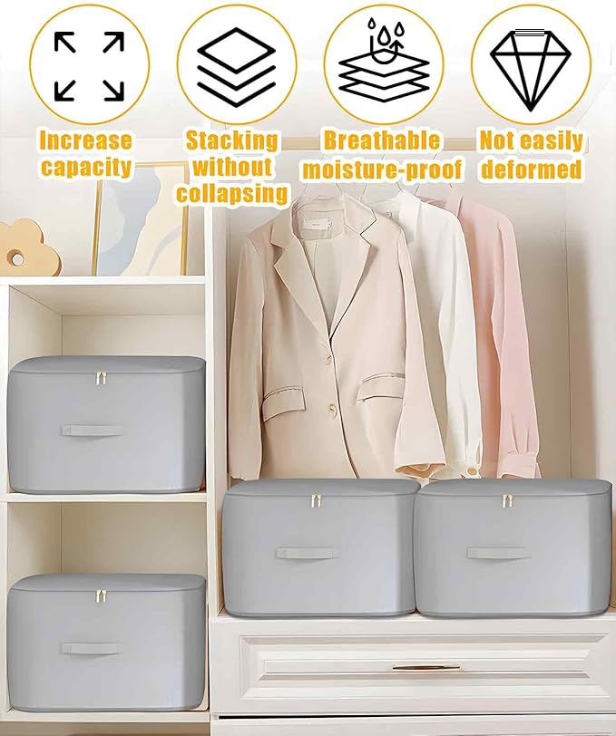 Gaahkai 2 Pack Compression Storage Bags for Bedding, Ultra Space Saving Self Comforter Organizer (21 x 17 x 24, 21 x 17 x 35)