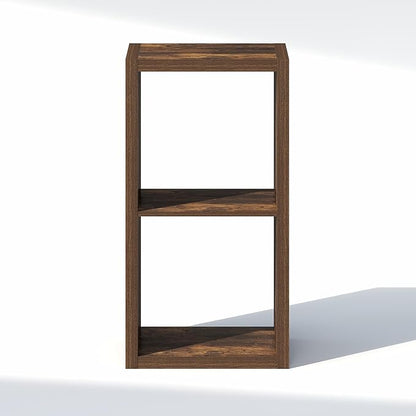 Furinno Cubic Closet Organizers and Storage, 2-Cube Closet Organizer, Open Shelf Closet Storage, Extra Thick Frame for Wardrobe, Bedroom, Living Room, Amber Pine