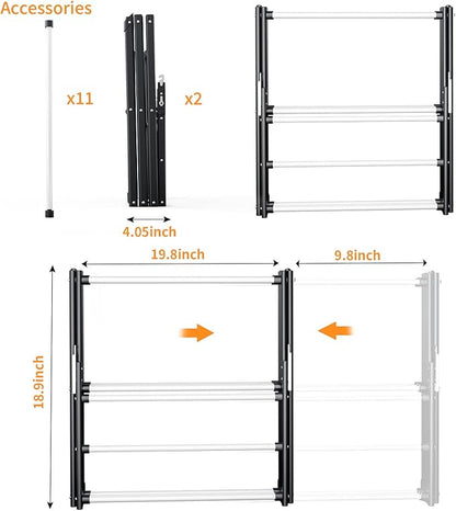 Foldable Drying Rack Clothing, Clothes Drying Rack Collapsible Indoor, Dryers for Laundry - 40" x 28.8" x 14.2", Space Saving Indoor&Outdoor, White-1pack