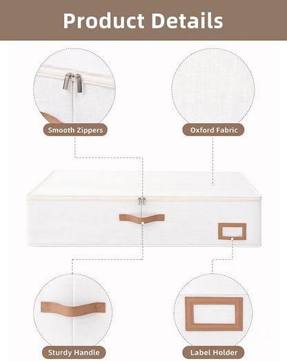 Coorganisers Wedding Dress Storage Box, Large Wedding Dress Preservation Box with 5 Cedar Wood Blocks, 30 Sheets of Acid-Free Tissue Paper, Microfiber Gloves, and Dust-Proof Bag-Beige Color