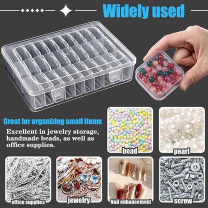 31 PCS Bead Organizer Box, Small Clear Plastic Bead Storage Cases, Rectangle Storage Containers, Suitable for Making Bracelets, DIY Jewelry Crafts, Nail Art, Small Item Organizer