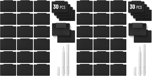 Mr. Pen- Basket Labels Clip On Set, 32 pcs, 30 Removable Bin Labels Clip On with 2 Chalk Markers (Pack of 2)