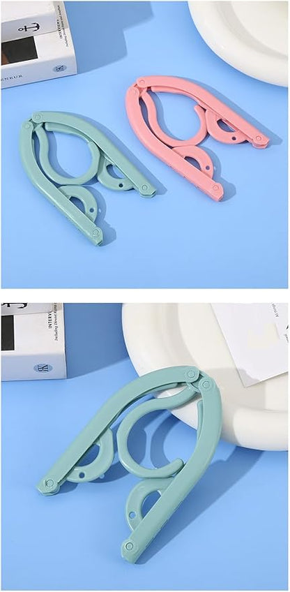 Portable Travel Hangers, Foldable Clothes Drying Rack in Pastel Green, Pink, Blue, 6 Pack, Collapsible Design for Cruise Ship