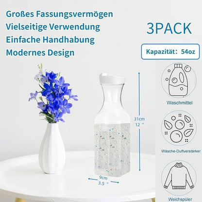 Detergent Storage, 1.5 L Large Capacity Detergent Powder Storage Box, Detergent Box, Detergent Container, 3 pcs,For Detergent, On Fabric Softener Storage