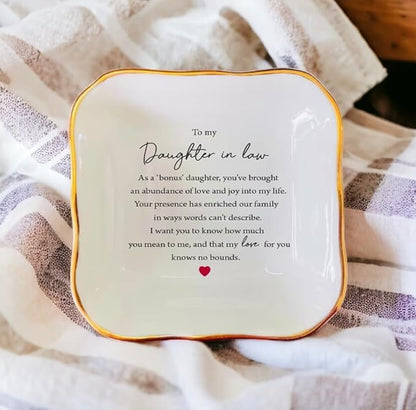 Mother In Law Gift: Ring Dish, Jewelry Dish for Daughter In Law's Birthday or Wedding