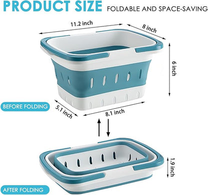 Fammart Portable Shower Caddy Tote – Collapsible Plastic Basket with Handles, Foldable Storage Organizer for Bathroom, Kitchen, College Dorm, Gym, Travel & Camping