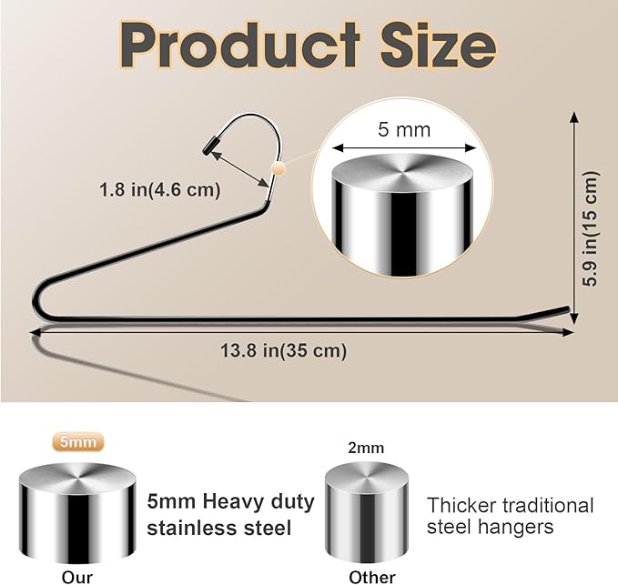 Treela 80 Pack Open Ended Pants Hangers, Metal Non Slip Trouser Hangers, Anti Rust Chrome Rubber Coating Slack Jeans, Heavy Duty Space Saving for Trousers Slacks Skirts