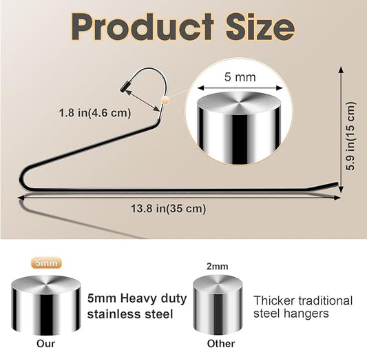 Treela 80 Pack Open Ended Pants Hangers, Metal Non Slip Trouser Hangers, Anti Rust Chrome Rubber Coating Slack Jeans, Heavy Duty Space Saving for Trousers Slacks Skirts