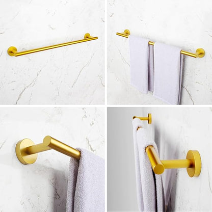 30-Inch Single Towel Bar Gold Towel Holder Bathroom Organizer SUS 304 Stainless Steel Wall Mount