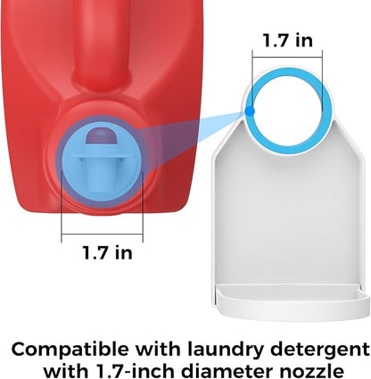 [2 Pack] Laundry Detergent Dispenser Cup Holder & Nozzle Force-Saving Switch, Soap Dispenser,Drip Catcher, for Laundry Room Organization and Storage