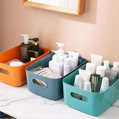 OWill 7 Pcs 2.1 L Plastic Storage B-ins and Baskets for Efficient Home Classroom Organization Small Containers in Multicolour for Kitchen, Cupboard box, and Bathroom Organizer on Shelves and Tubs