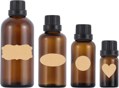 Brown Kraft Bottle Label Stickers, Self Adhesive Blank Labels for Essential Oil Bottle, Mason Jars, Spice Jars, Storage Bins, Skincare Labels, Pantry Labels (Circular Style)