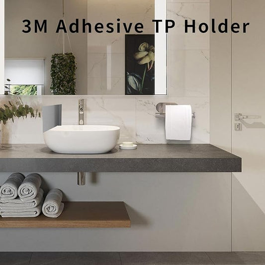 2 Pack-Toilet Paper Holder Self Adhesive Roll Holder Wall Mount for Bathroom and Washroom, No Drilling SUS304 Stainless-Silver