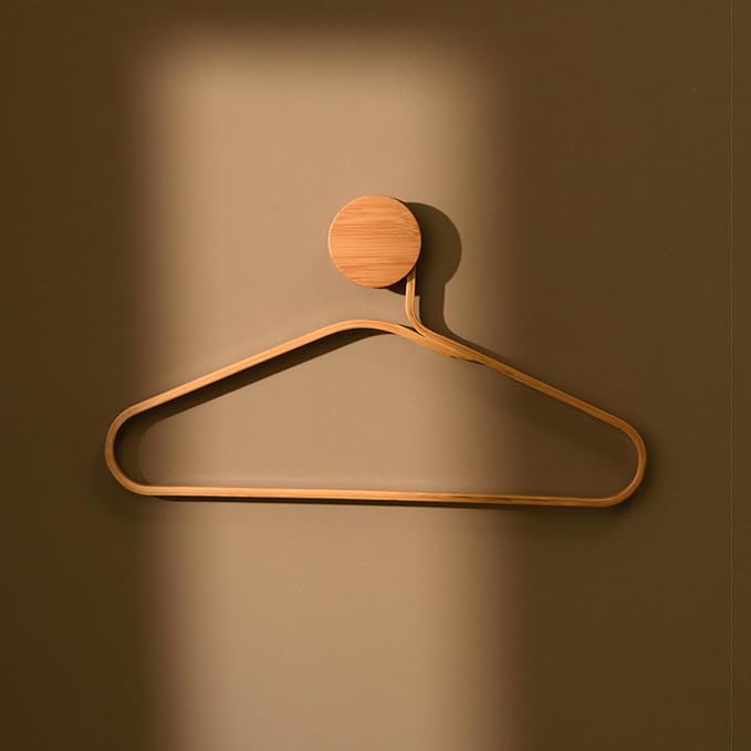 GUDEE CAKON Set of 3 Bamboo Hangers – Eco-Friendly, Strong & Durable Clothes Hangers (Natural)