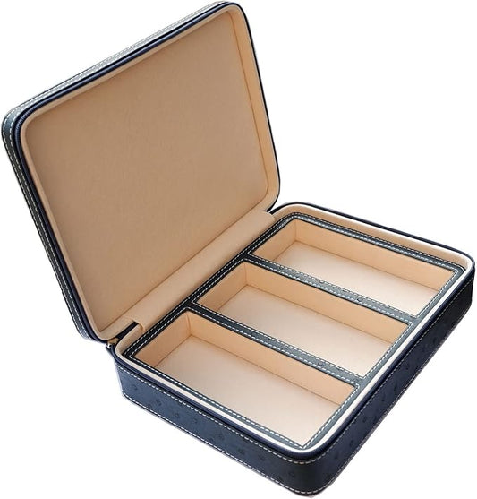 Beaufort 3 Slots PU Leather Eyeglasses Storage Box Sunglasses Box Jewelry Display Case Watch Box for Women Men