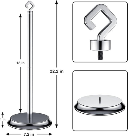 Toilet Paper Holder for Bathroom, Metal Free Standing Toilet Paper Storage with Rustproof, Tissue Paper Roll Stand for Bathroom Accessories (Poilshed Chrome)