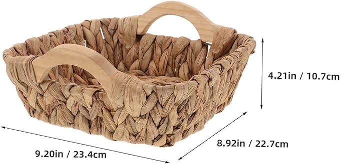 IMIKEYA Rustic Wicker Storage Basket Wicker Basket Pantry Organizer for Kitchen Bathroom